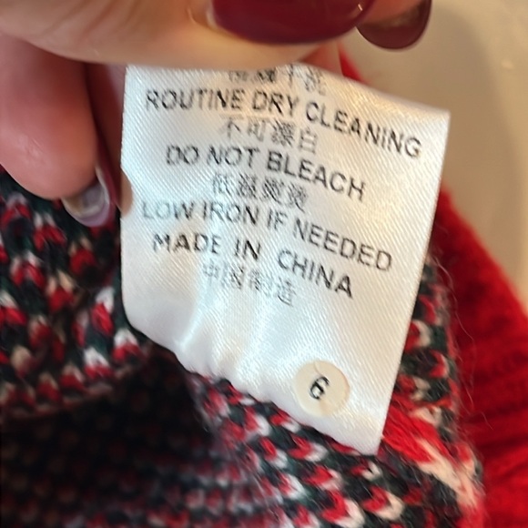 PATCHWORK knit MIX VEST RED GREEN WHITE Christmas holiday sweater PULLOVER NEW L - Picture 8 of 12